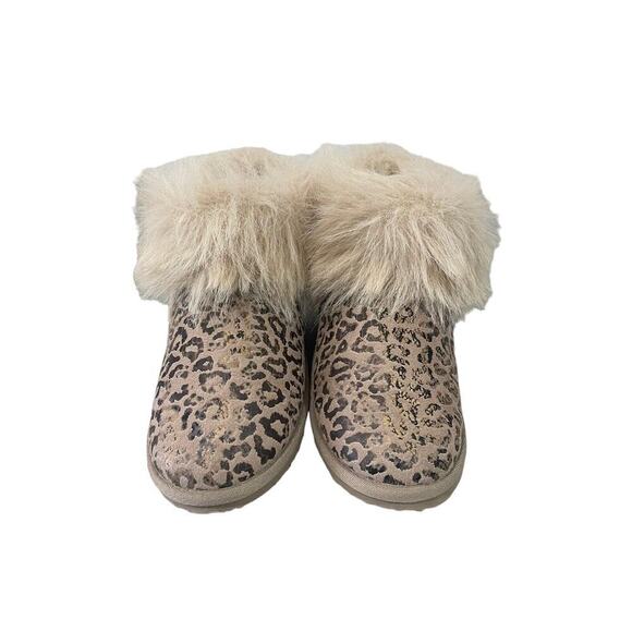 Very G Women’s Frost Leopard Print With Faux Fur Winter Boots Size 7 - Picture 2 of 7